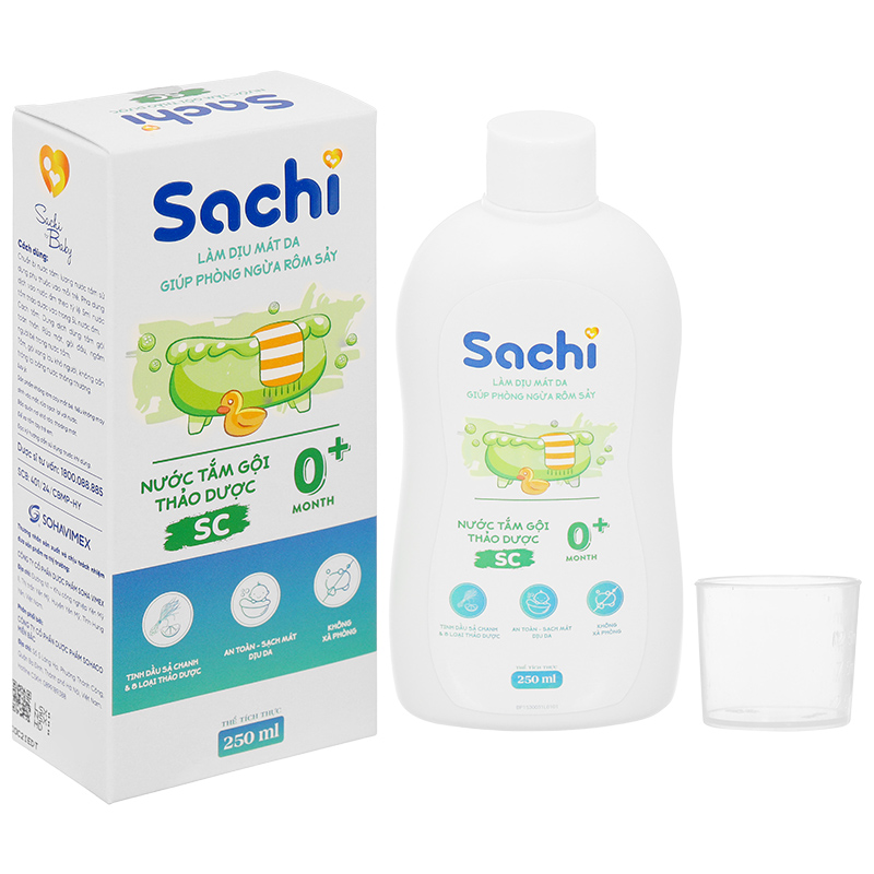 Nước tắm thảo dược Sachi hương tràm, giúp ngăn rôm sảy chai 250ml - 16
